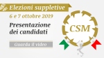 Presentazione di tutti i candidati alle elezioni suppletive Csm del 6 e 7 ottobre - 